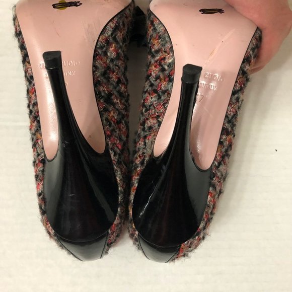 RED Valentino patent bow & tweed heels - Picture 10 of 12